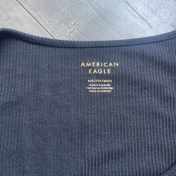 American Eagle Outfitters Ribbed Black bodysuit XXS - Picture 2 of 2